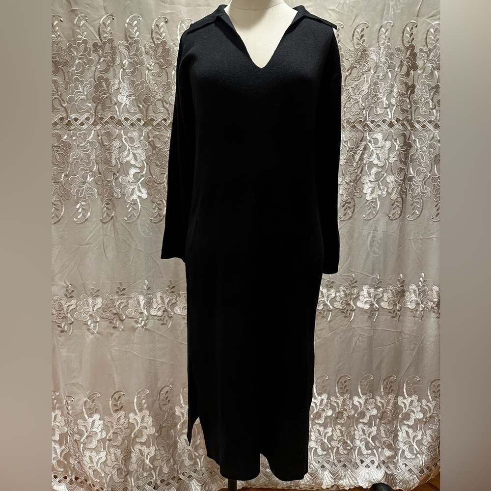 NWT Size XS black wool blend JCrew sweater dress